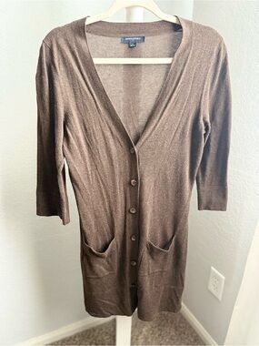 Banana Republic Brown V-Neck Knit Cardigan